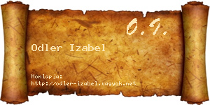Odler Izabel névjegykártya